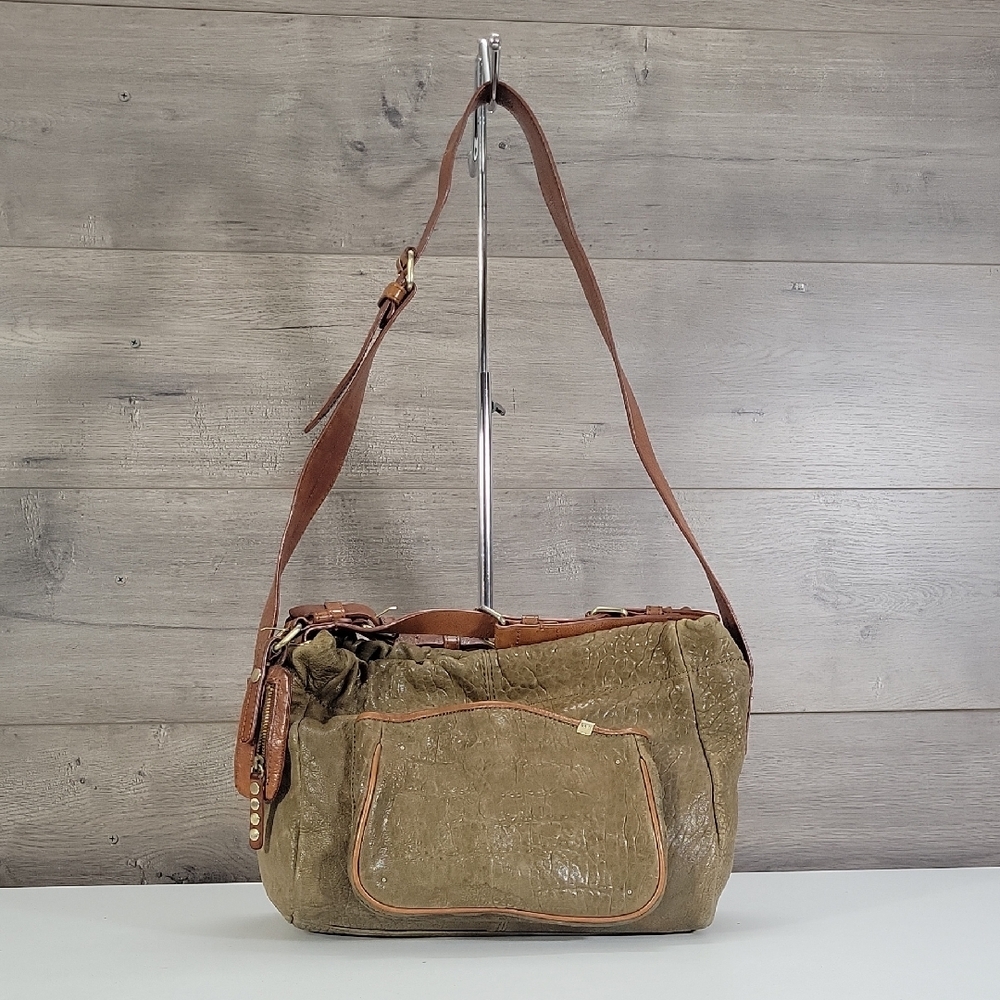 Schuler & Sons for Anthropologie Olive Green Leather Shoulder Bag